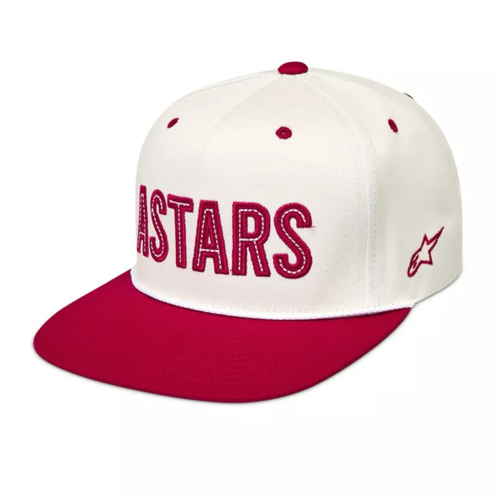 Alpinestars Stadium One Size Snapback Hat Cap – Off White / Red