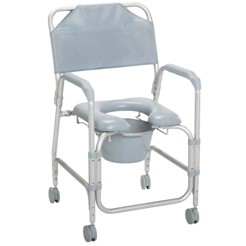 Aluminum Shower Chair and Commode with Casters