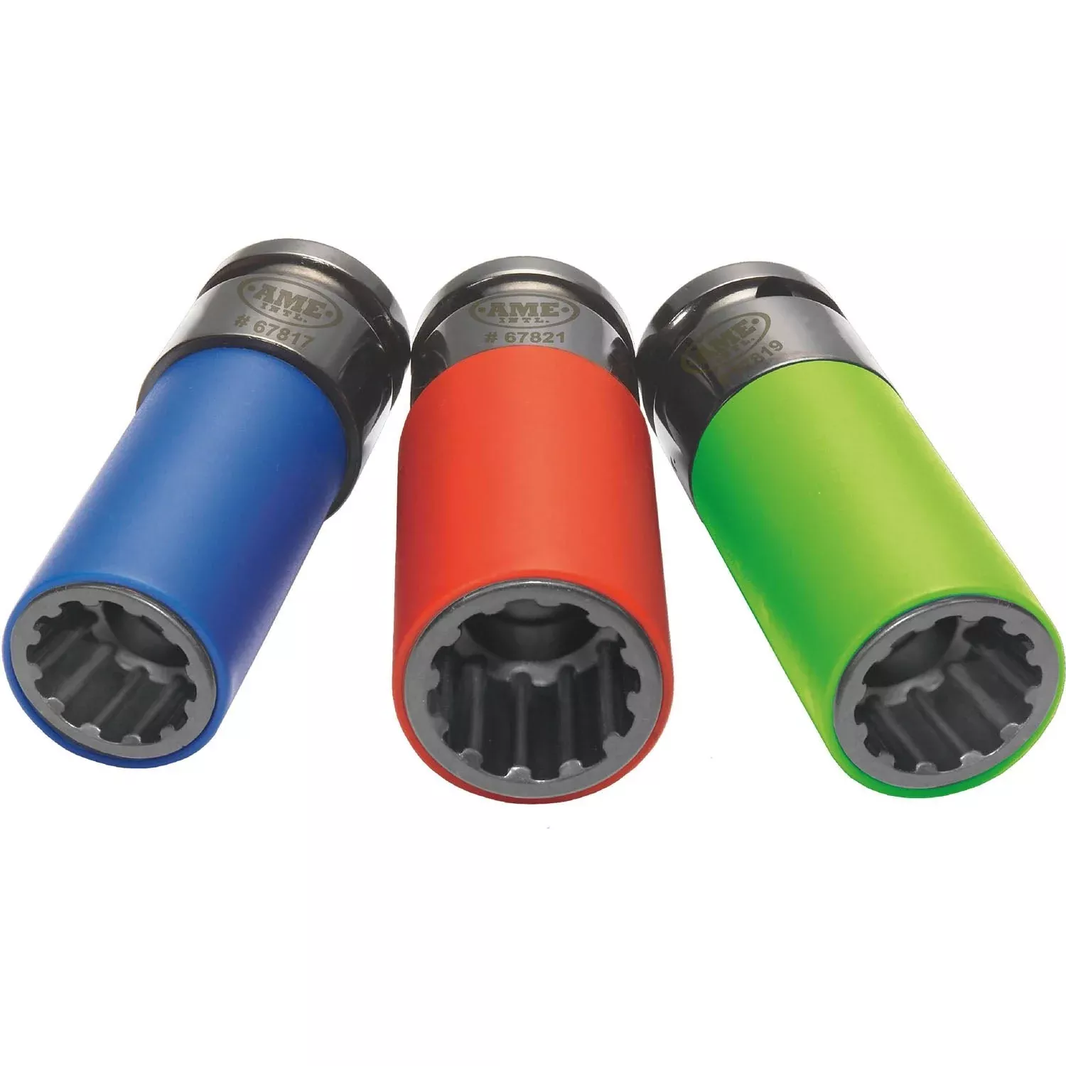 AME International 67800 Spline Plus Six-Way 1/2″ Drive Socket Set – 3 Piece