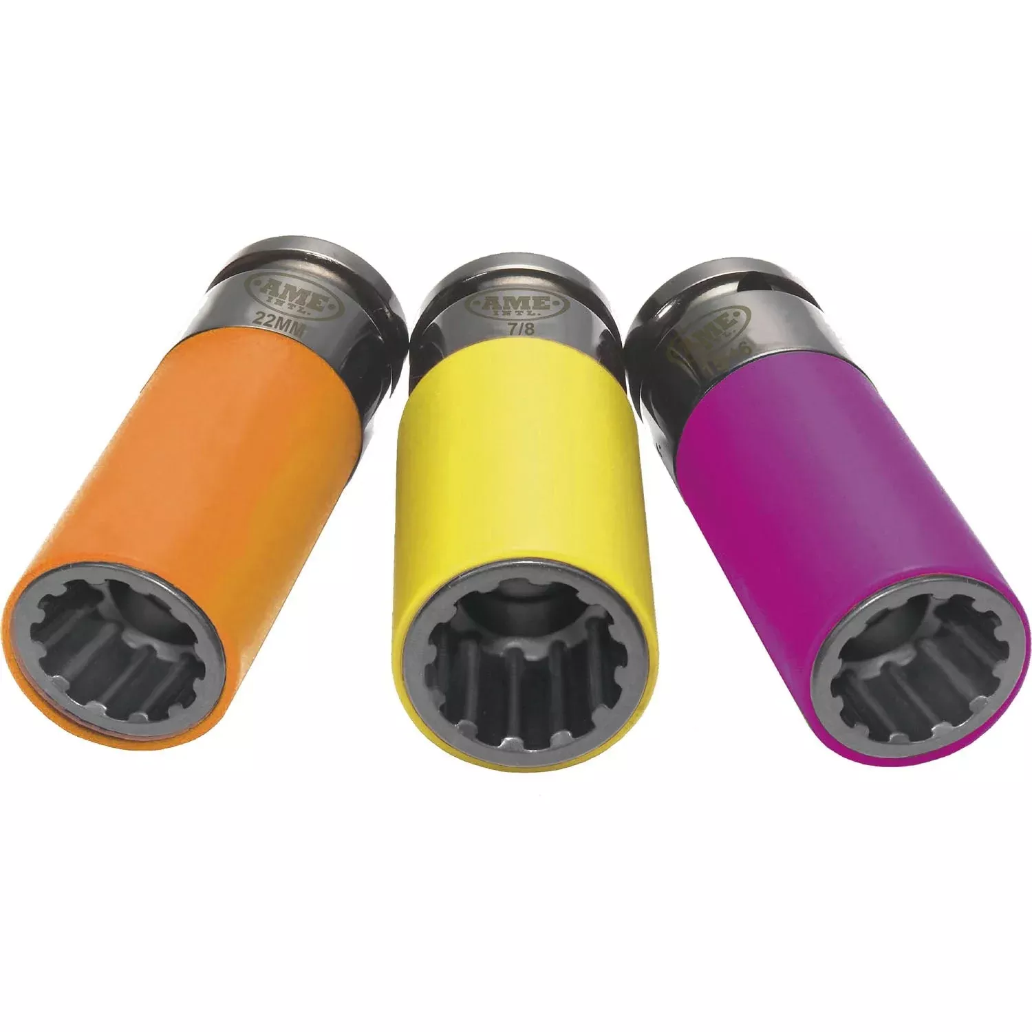 AME International 68025 Spline Plus Six-Way 1/2″ Drive Socket Set – 3 Piece