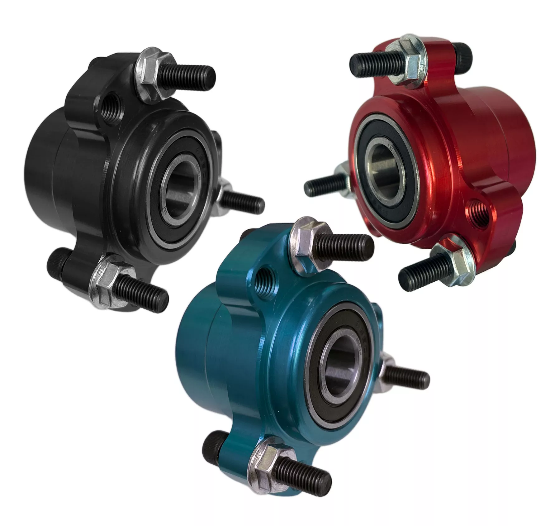 Anodized Racing Wheel Hub (Front) 5/8" Bearing | 2.5" Bolt Circle | Red, Black, or Blue