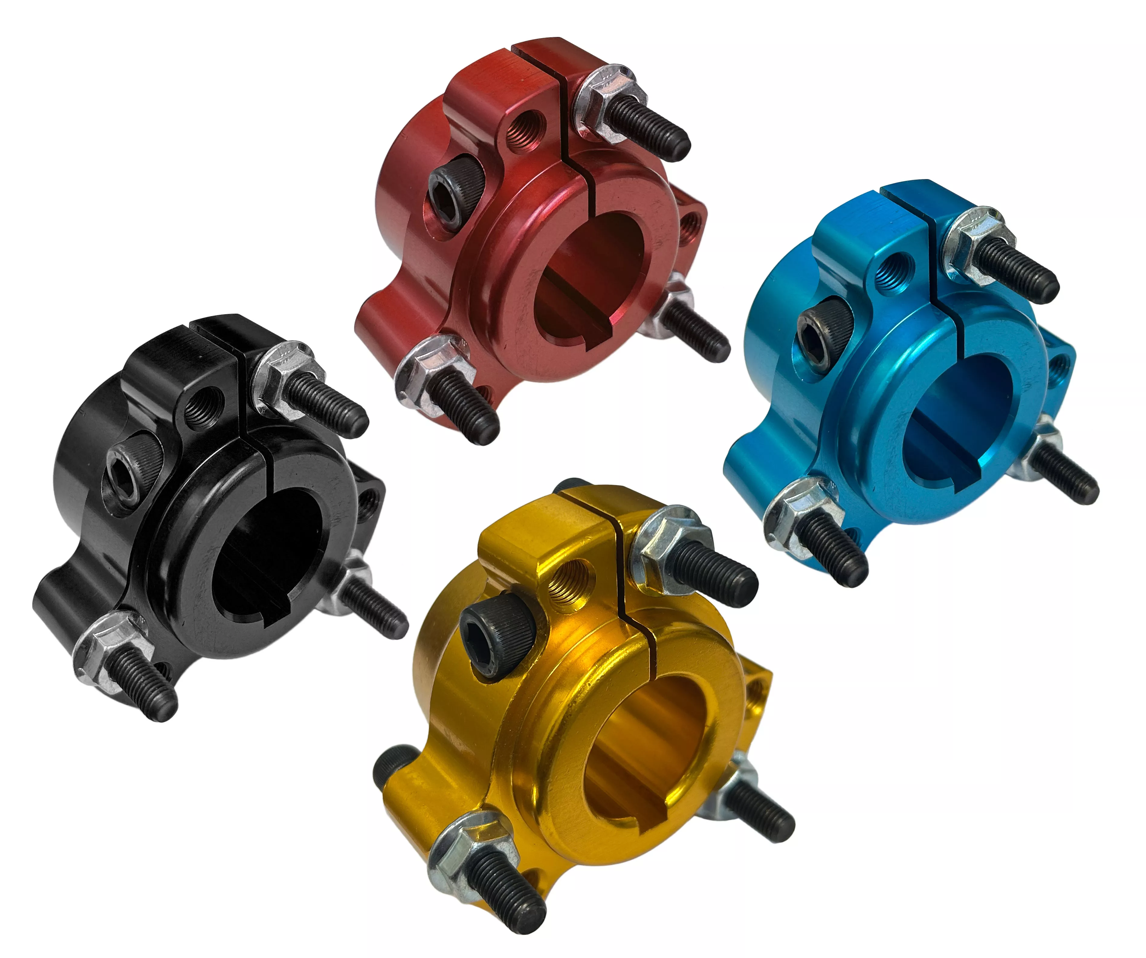 Anodized Wheel Hub (1" Bore) Rear Hub | 2.5" Bolt Circle | Gold, Red, Black, or Blue