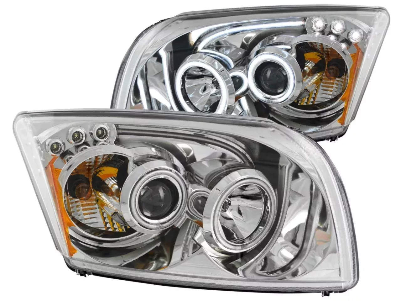 Anzo2007-2012 Dodge Caliber Projector Headlights w/ Halo Chrome (CCFL