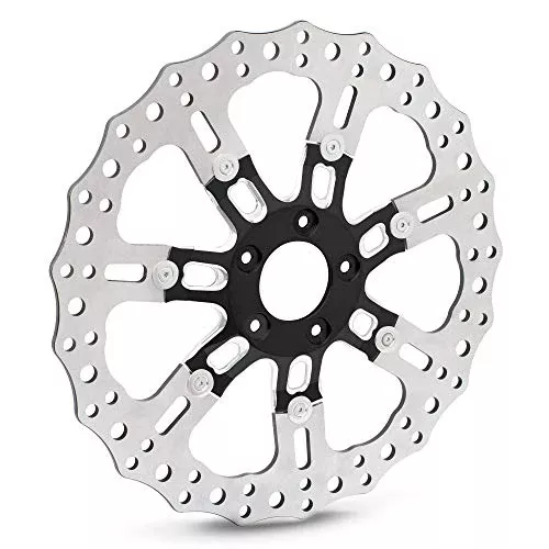 Arlen Ness 33-10301-203 14in. Two-Piece Floating Front Brake Rotor – 7 Valve Black