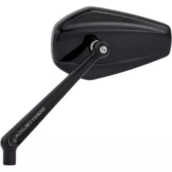 Arlen Ness Mini Stocker Forged Mirror Side View Hexagon Black Left – 13-156