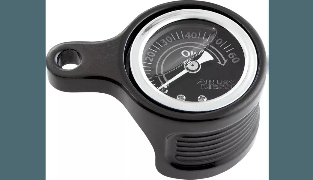 Arlen Ness Oil Pressure Gauge for '17-Up Harley Davidson M-8 - Black
