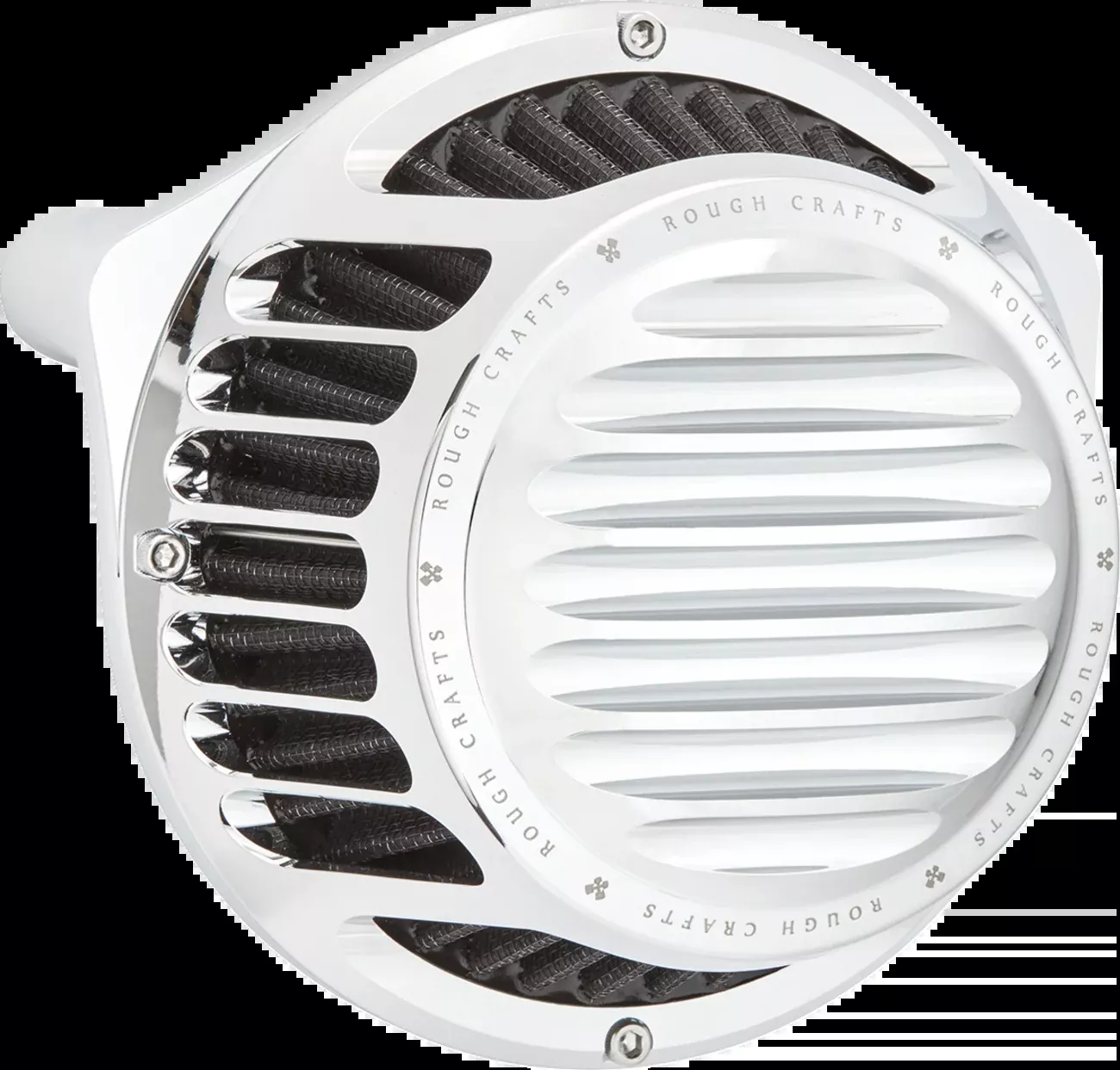 Arlen Ness Rough Craft Air Cleaner Kit – Chrome-RC-600-024