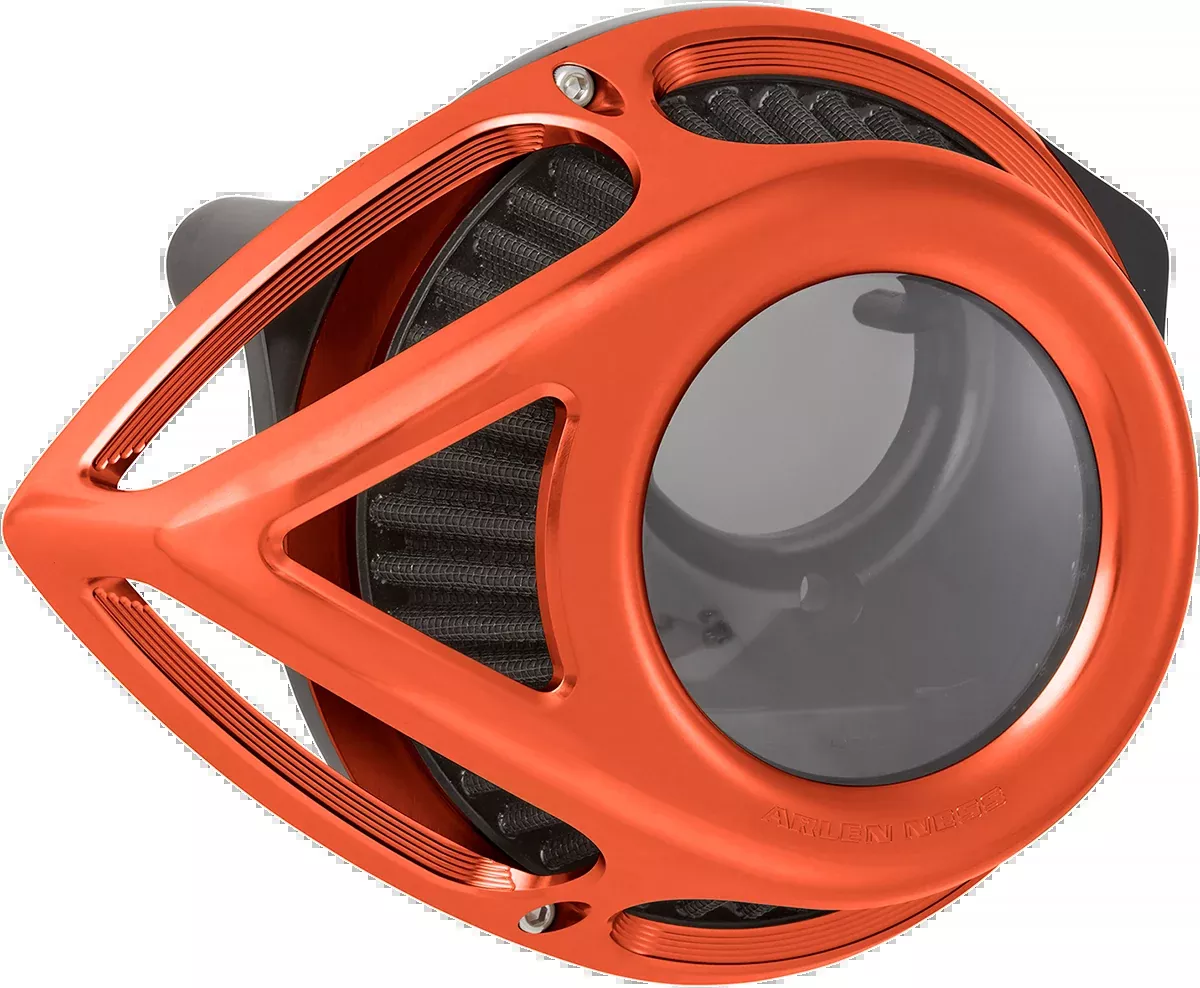 Arlen Ness Tear Orange Clear Air Filter Cleaner 1999-2017 Harley Softail Dyna