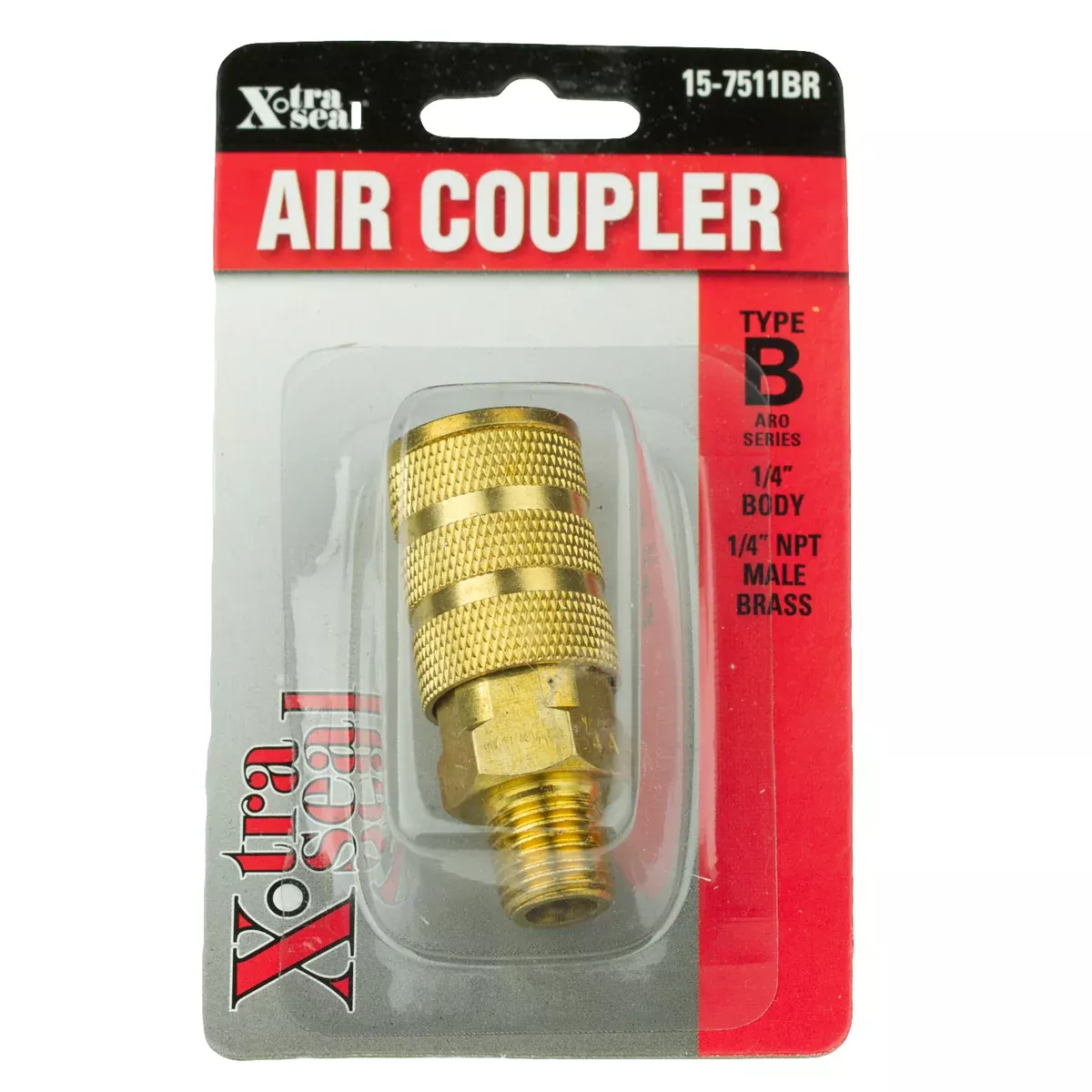 Aro Type B Coupler – 1/4″ Body, 1/4″ NPT M, Brass