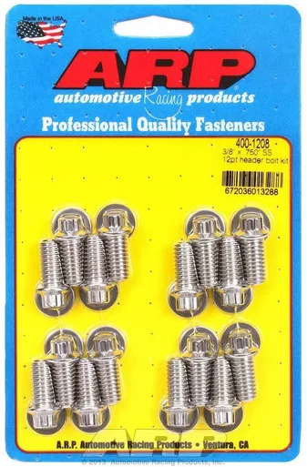 ARP S/S Header Bolt Kit - 3/8 x .750 UHL (16) 400-1208