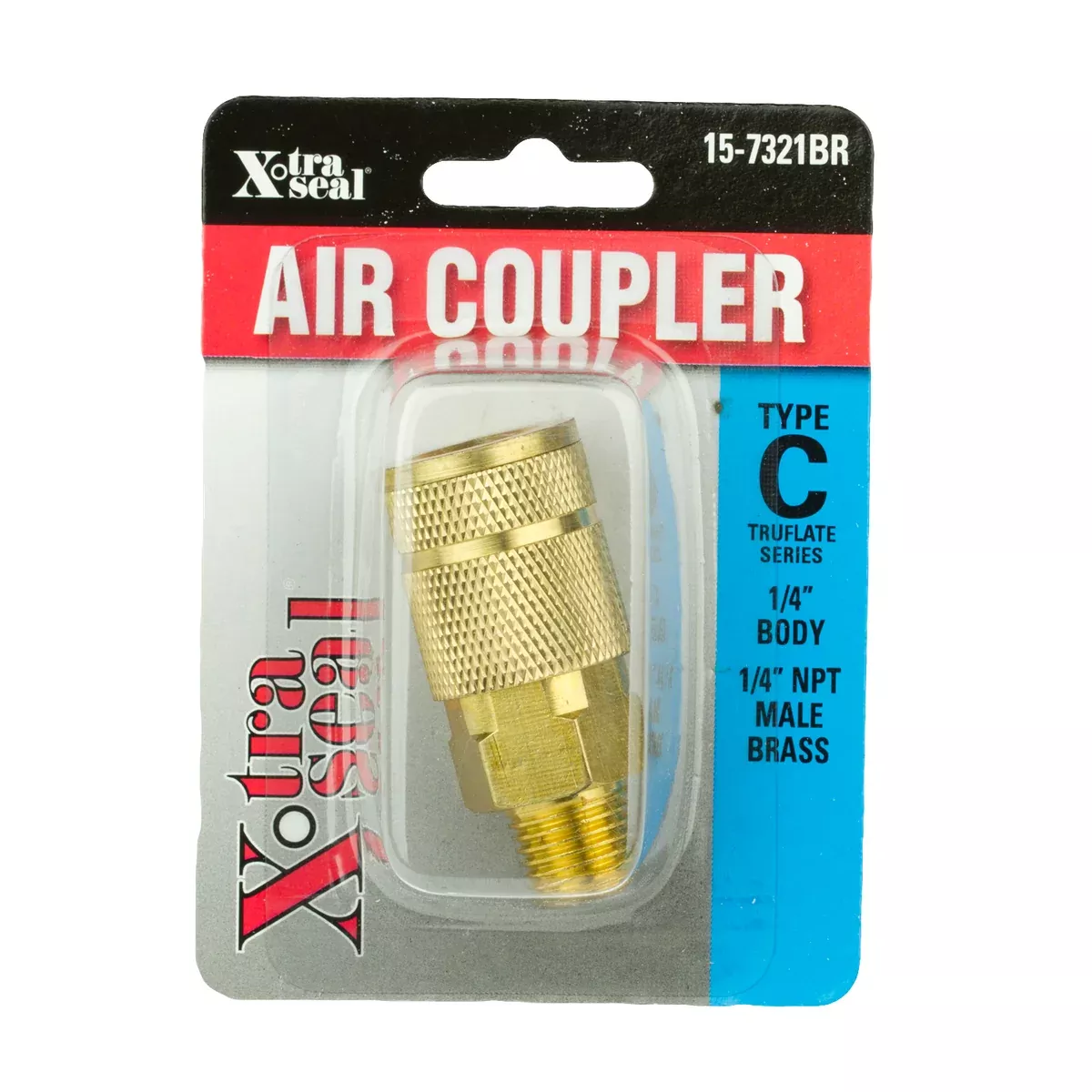 Auto. Type C Coupler – 1/4″ Body, 1/4″ NPT M, Brass
