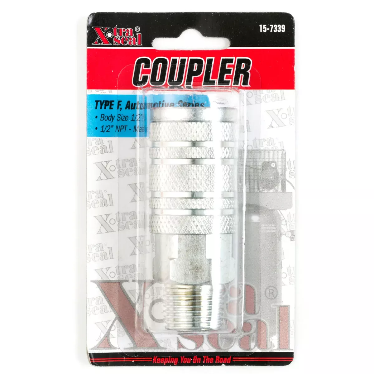 Auto. Type F Coupler – 1/2″ Body, 1/2″ NPT M