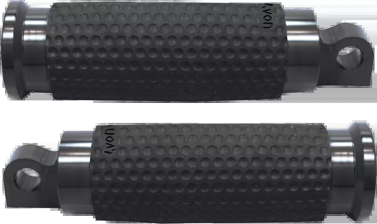 Avon Black Anodized Gel Rubber Male Mount Driver Passenger Motorcycle Footpegs