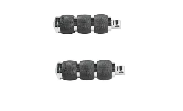 Avon Chrome 3 Ring Air Cushioned Male Mount Folding Footpegs for Harley Davidson