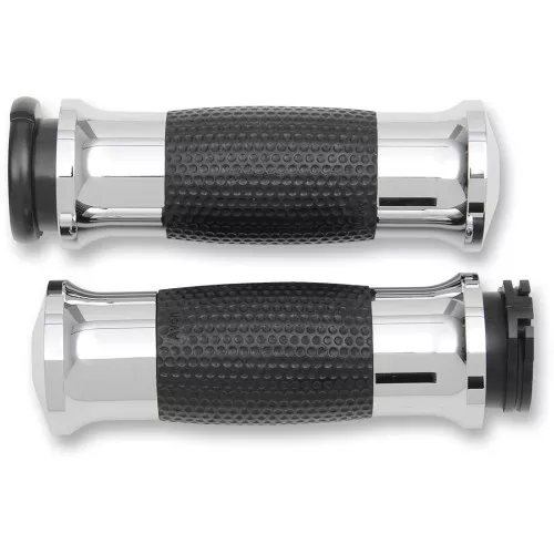 Avon Gel 3-Ring Grips for Harley Dual Cable - Chrome