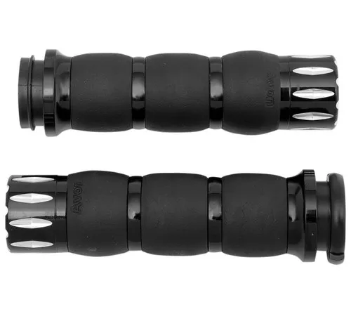 Avon Velvet Air Rival Throttle by Wire Black Handlebar Grips (AIR-96-AN-FL-RI)