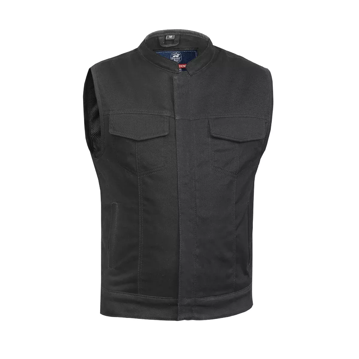 Axel Men’s Denim Motorcycle Vest-Black