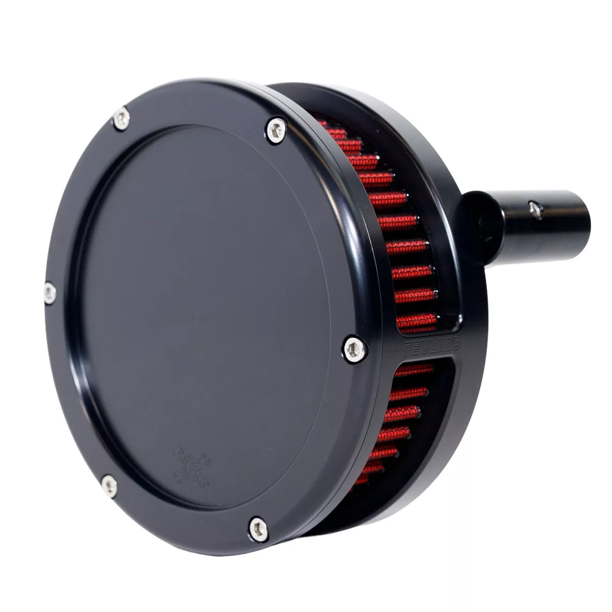 BA Air Cleaner Kit Slim, Black finish, Red filter