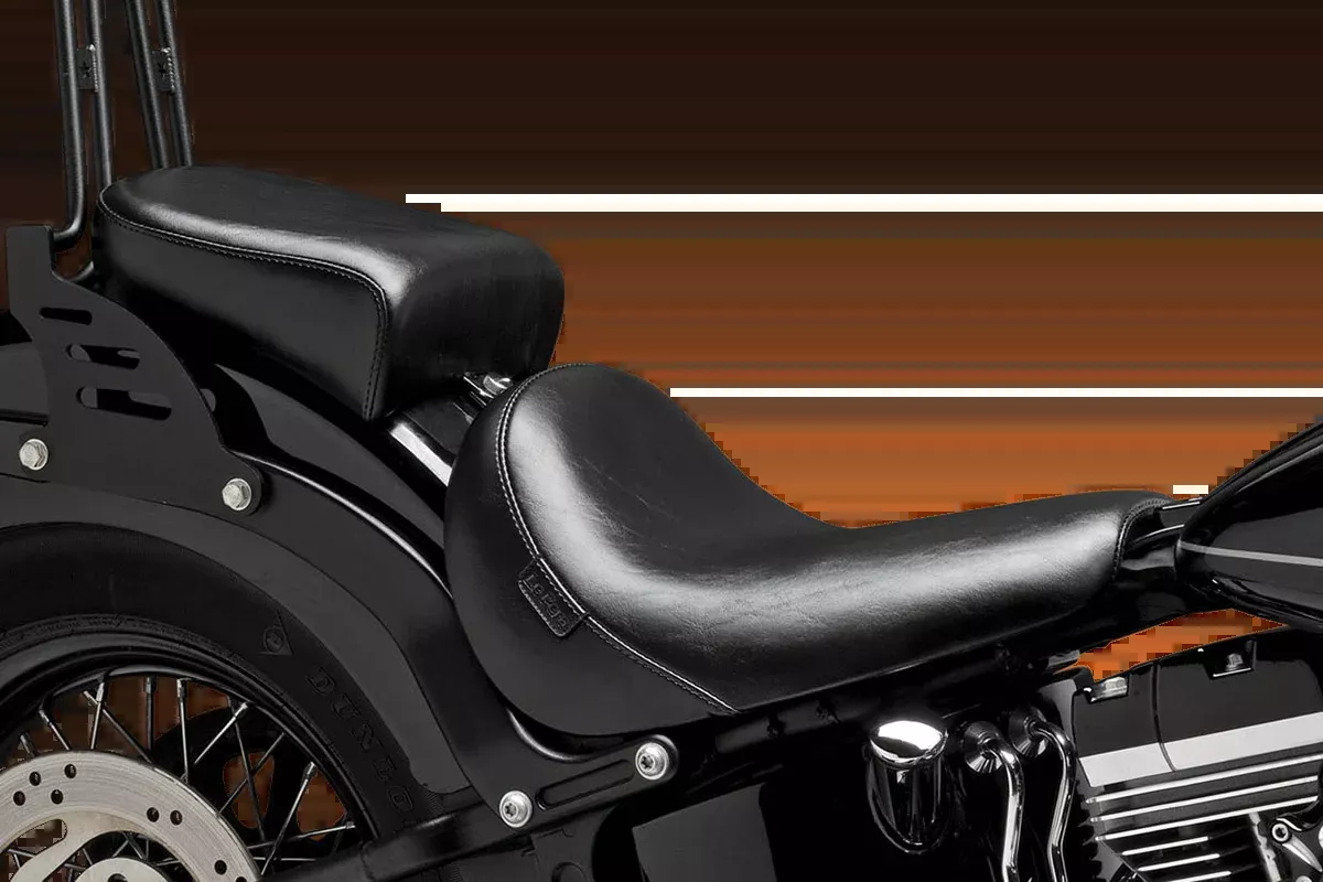 Bare Bones Pillion Pad - Deluxe - Smooth - Black - FLS/FXS '11-'17