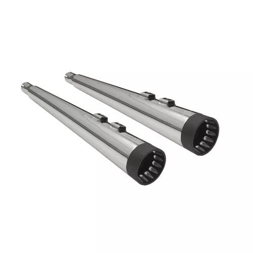 Bassani 4" DNT Megaphone Mufflers w/ Accoustically Tuned Baffle for 1995-2016 Harley Touring - Black/ Black Caps