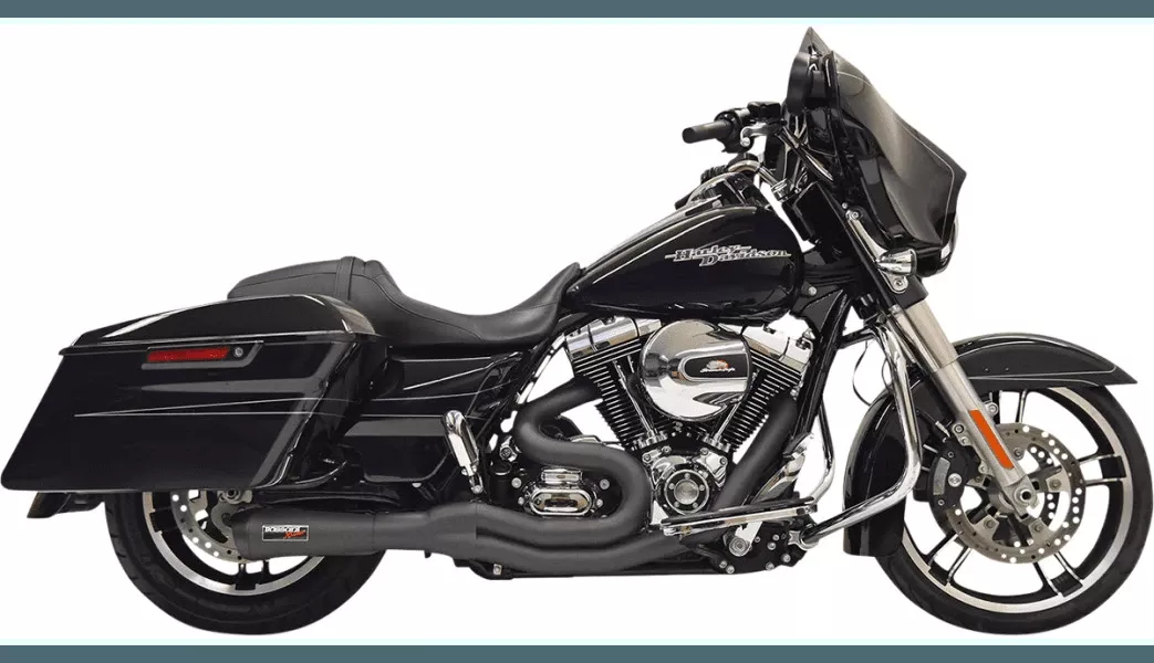 Bassani Road Rage II 2-Into-1 Mid-Length Exhaust System for '07-16 Harley Davidson Twin Cam Touring Models - Chrome