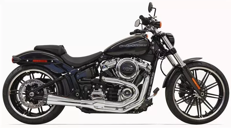 Bassani Road Rage III 2-into-1 with Megaphone Muffler for Harley-Davidson Softail Fatboy, Breakout, FXDR Models '18-24 - Chrome