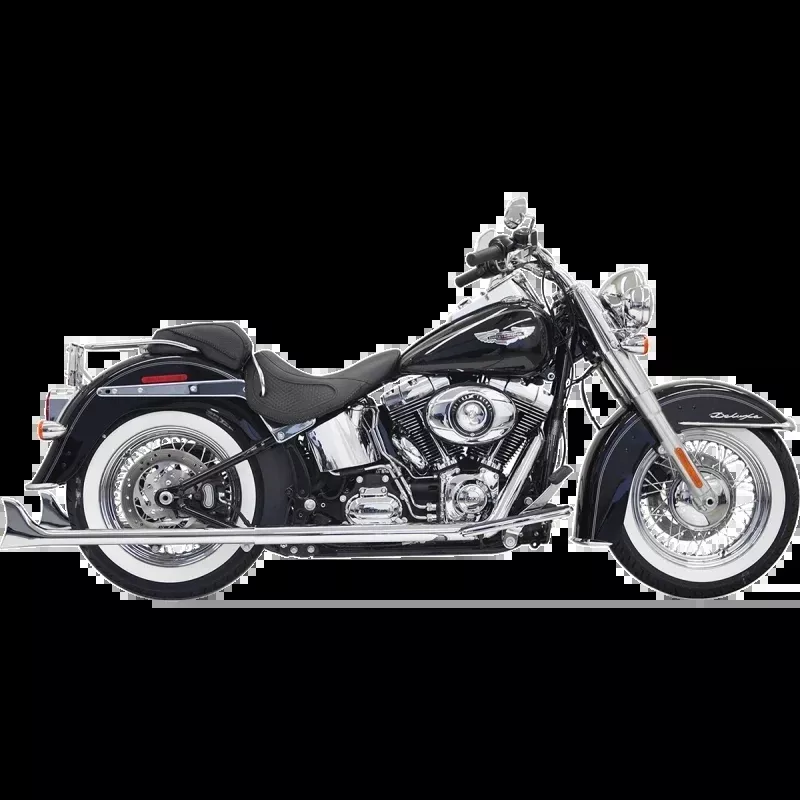 BASSANI TRUE DUAL FISHTAIL EXHAUST 1 7/8" HARLEY DAVIDSON SOFTAILS 00-17
