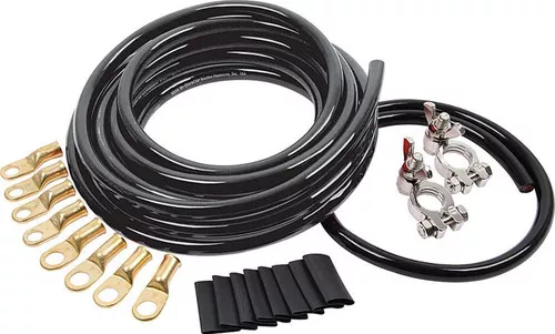 Battery Cable Kit 4 Ga. 1 Battery All Black ALL76115