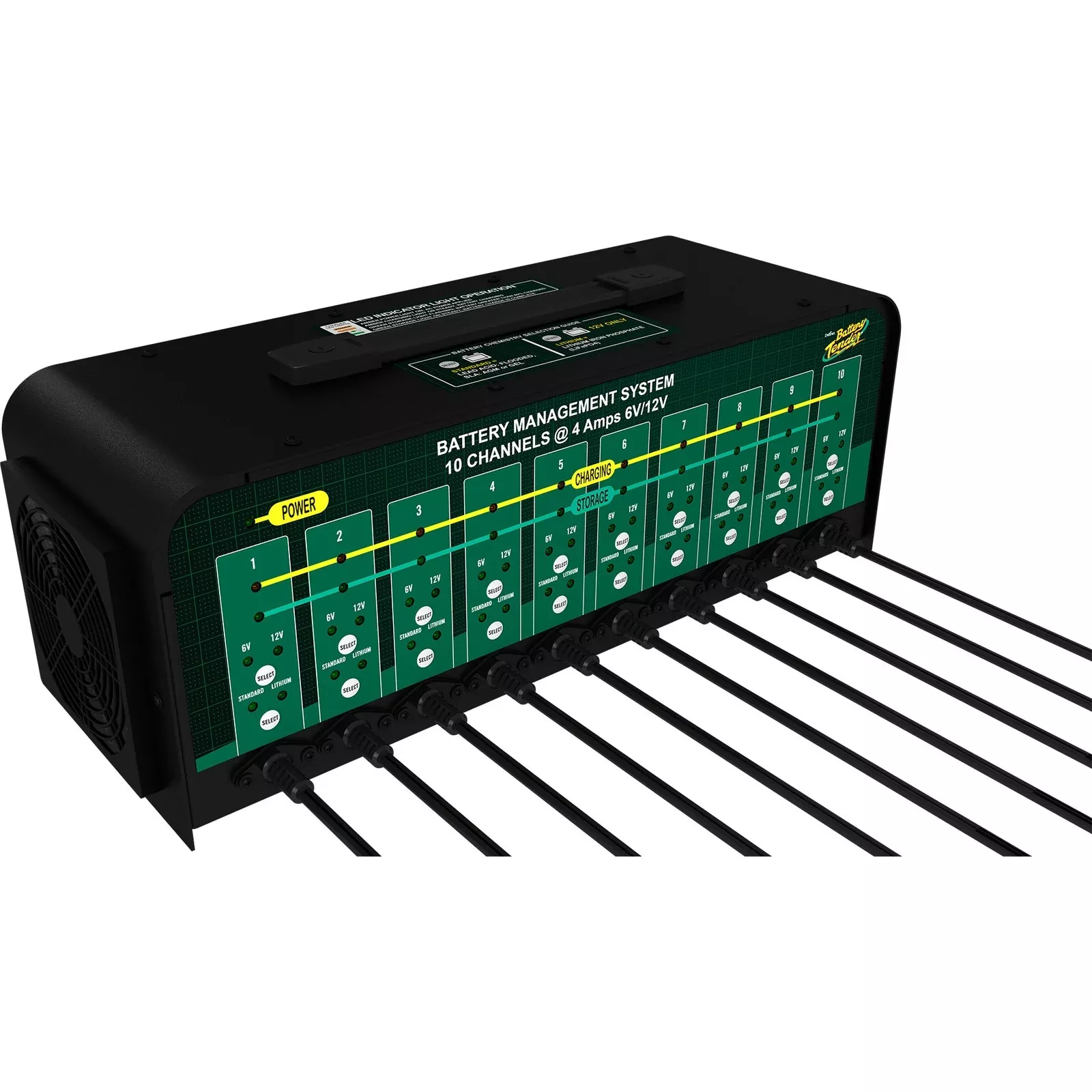 BATTERY TENDER – BATTERY MANAGEMENT SYSTEM CHARGER – 10 BANK BATTERY CHARGER