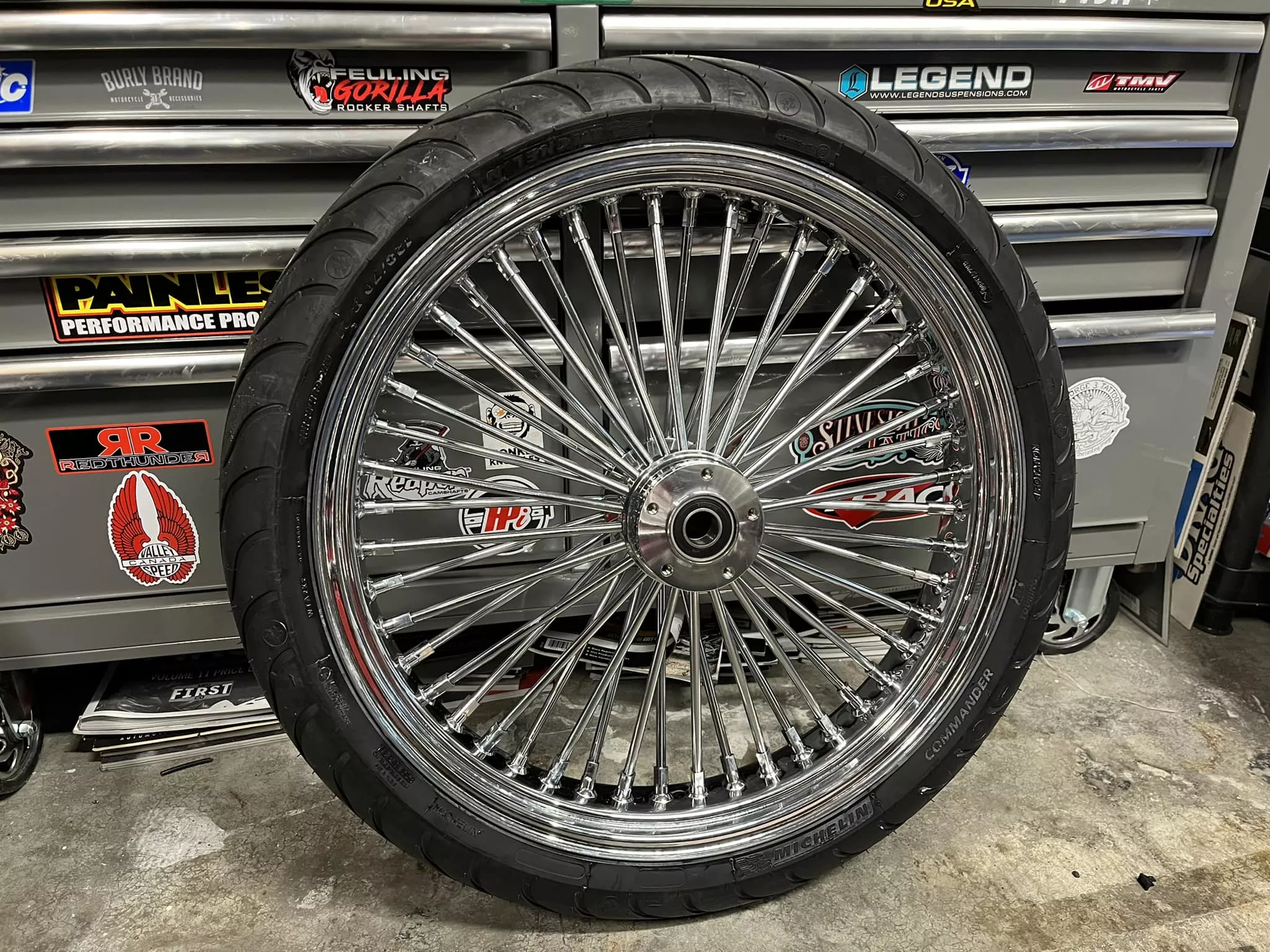 BIG SPOKE 21X3.5 SINGLE DISC WHEEL C/W TIRE HARLEY DAVIDSON SOFTAILS