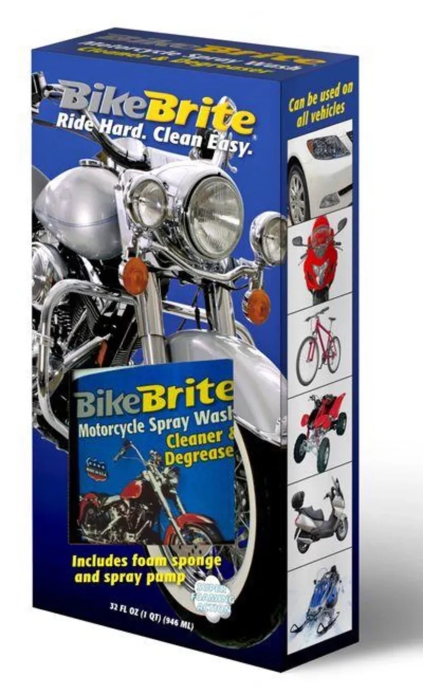 Bike Brite “Motorcycle Spray Wash”-Cleaner & Degreaser Kit With Sponge