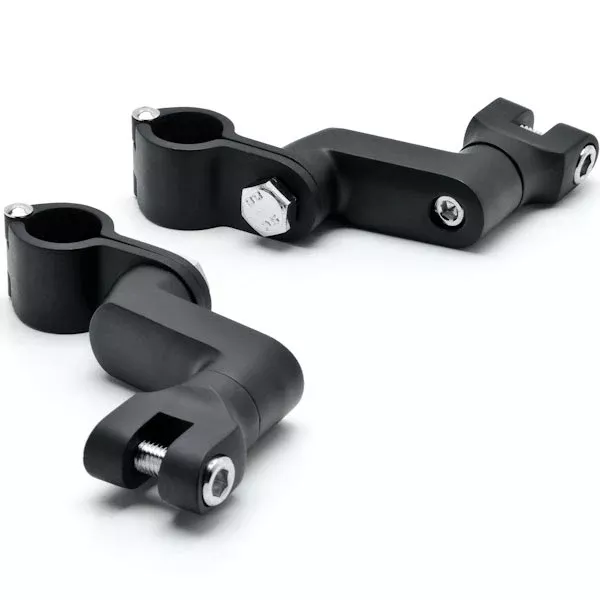 Black 1" Engine Guard Bowleg Footpeg Clamps for Motorcycles Cruisers Bobbers