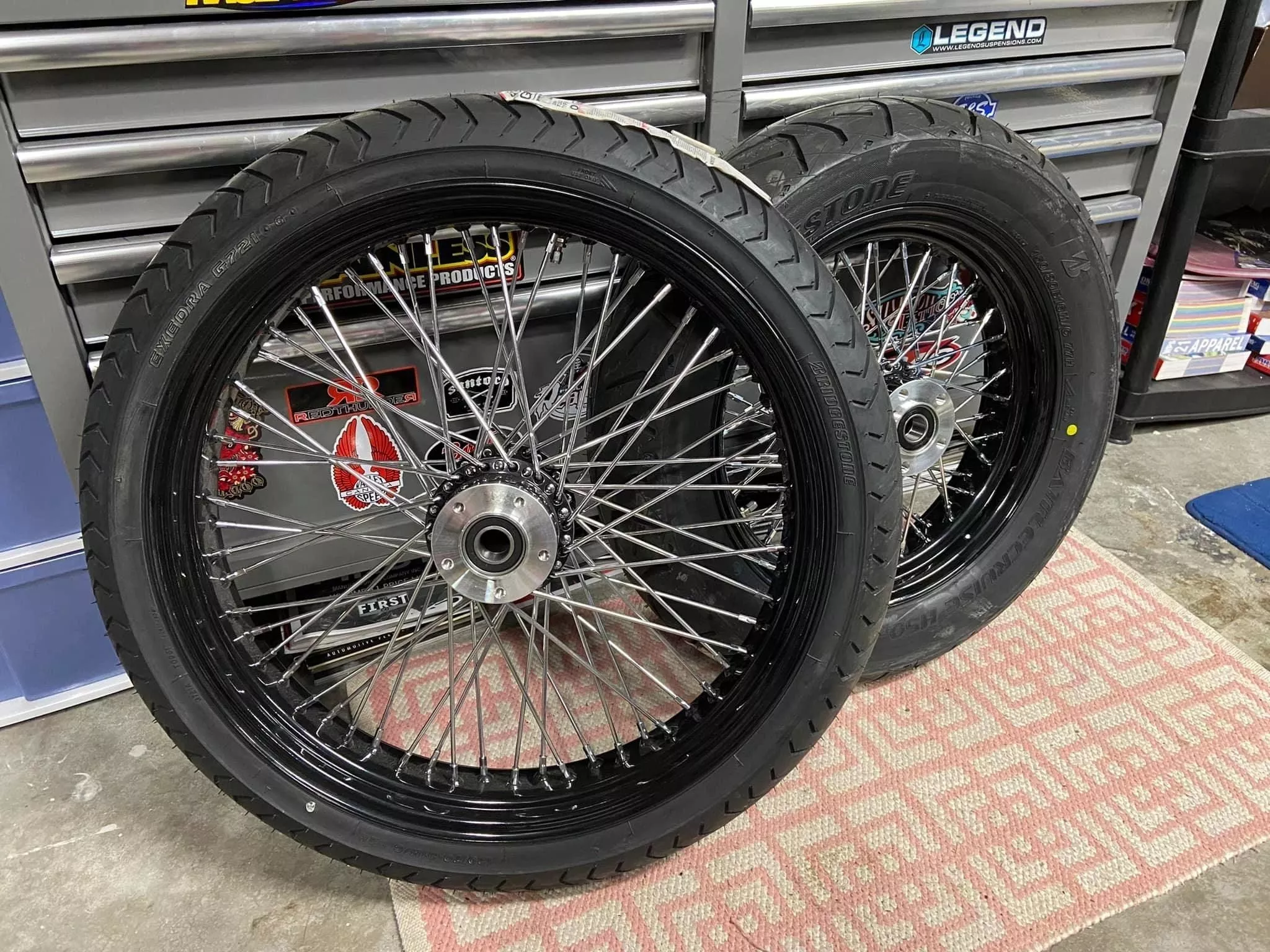 BLK/CHR 60 SPOKE 16/16" WHEEL PACKAGE 00-08 HARLEY BAGGERS/SOFTAILS
