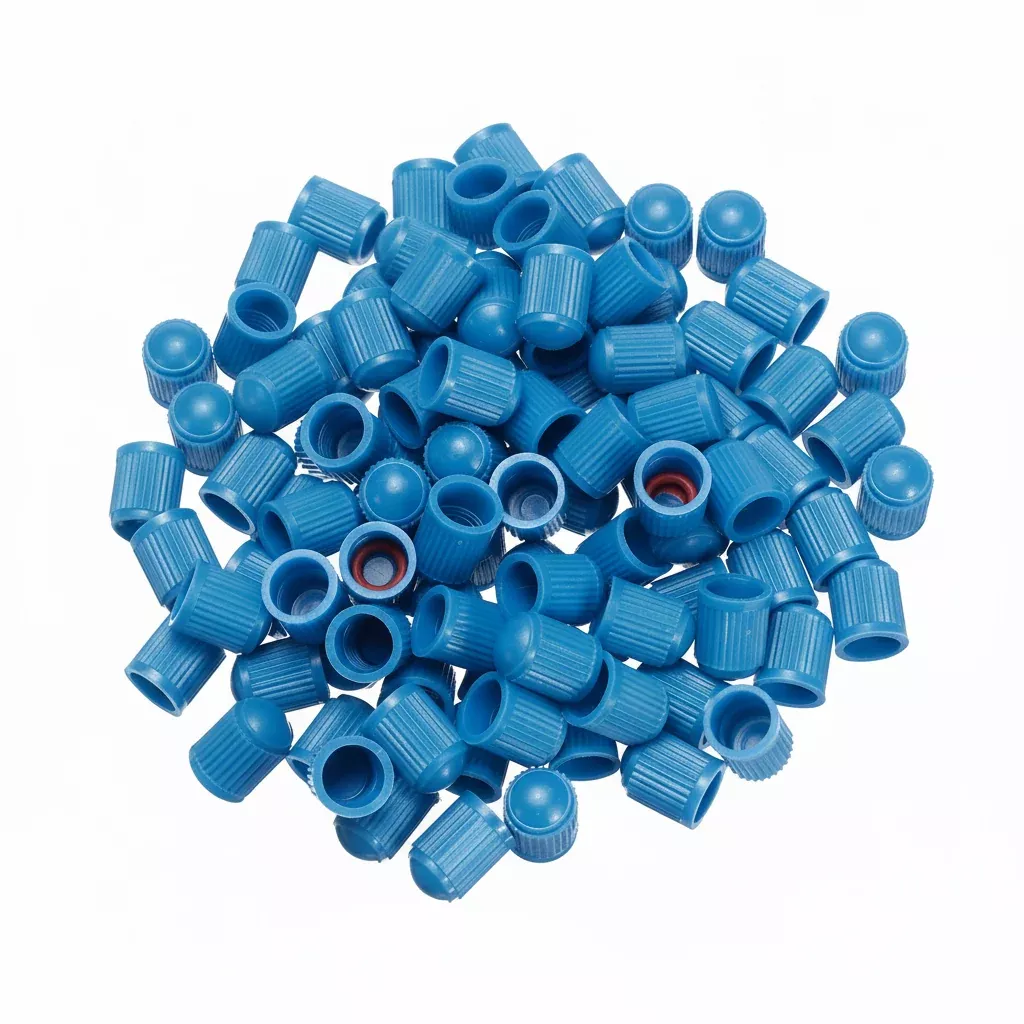 Blue Tire Valve Stem Caps – Color Indicator 0.305″-32 Universal