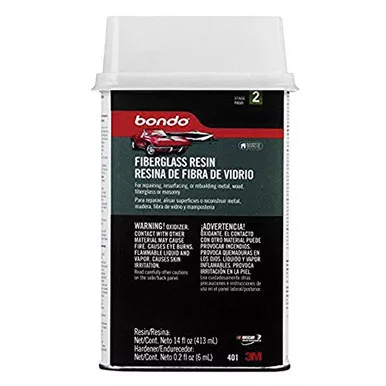 Bondo 401 Fiberglass Resin 0.9 Pint Waterproof Formula for Repairing Surfaces