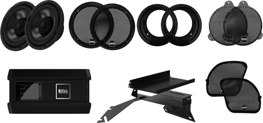BOSS AUDIO FRONT SOUND SYSTEM KIT HARLEY DAVIDSON BAGGERS 98 UP