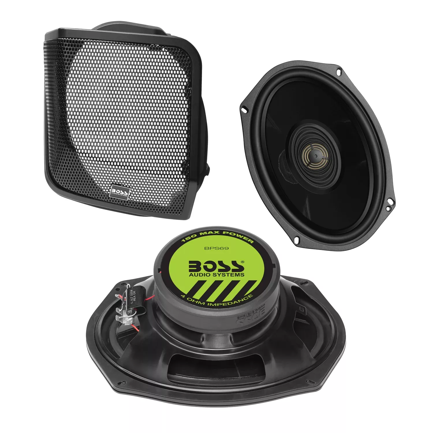 Boss Audio Saddlebag Speaker Kit for 1998 and newer Harley Davidson Road Glide, Street Glide, and Electra