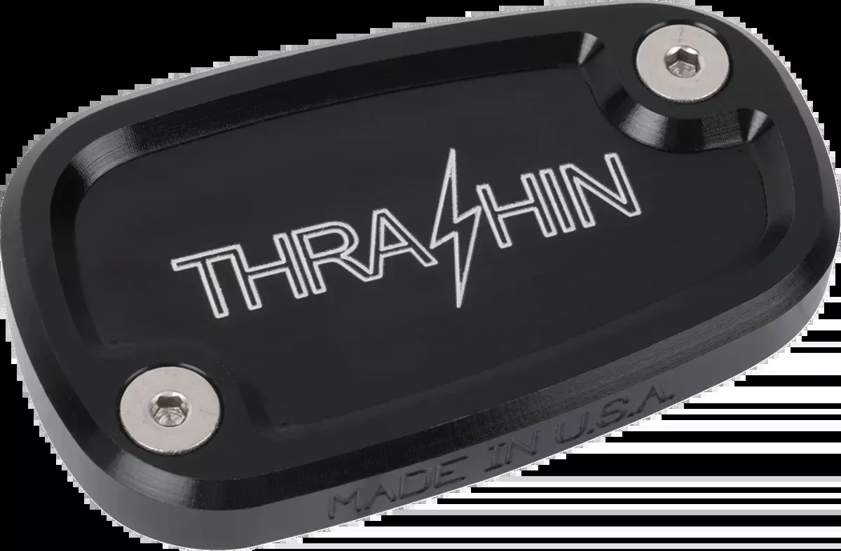 Brake Reservoir Cap - Rear - Black - Twice Cut - '18+ Softail