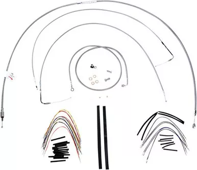 Burly B30-1161 Handlebar Cable Line Install Kit - Stainless Steel
