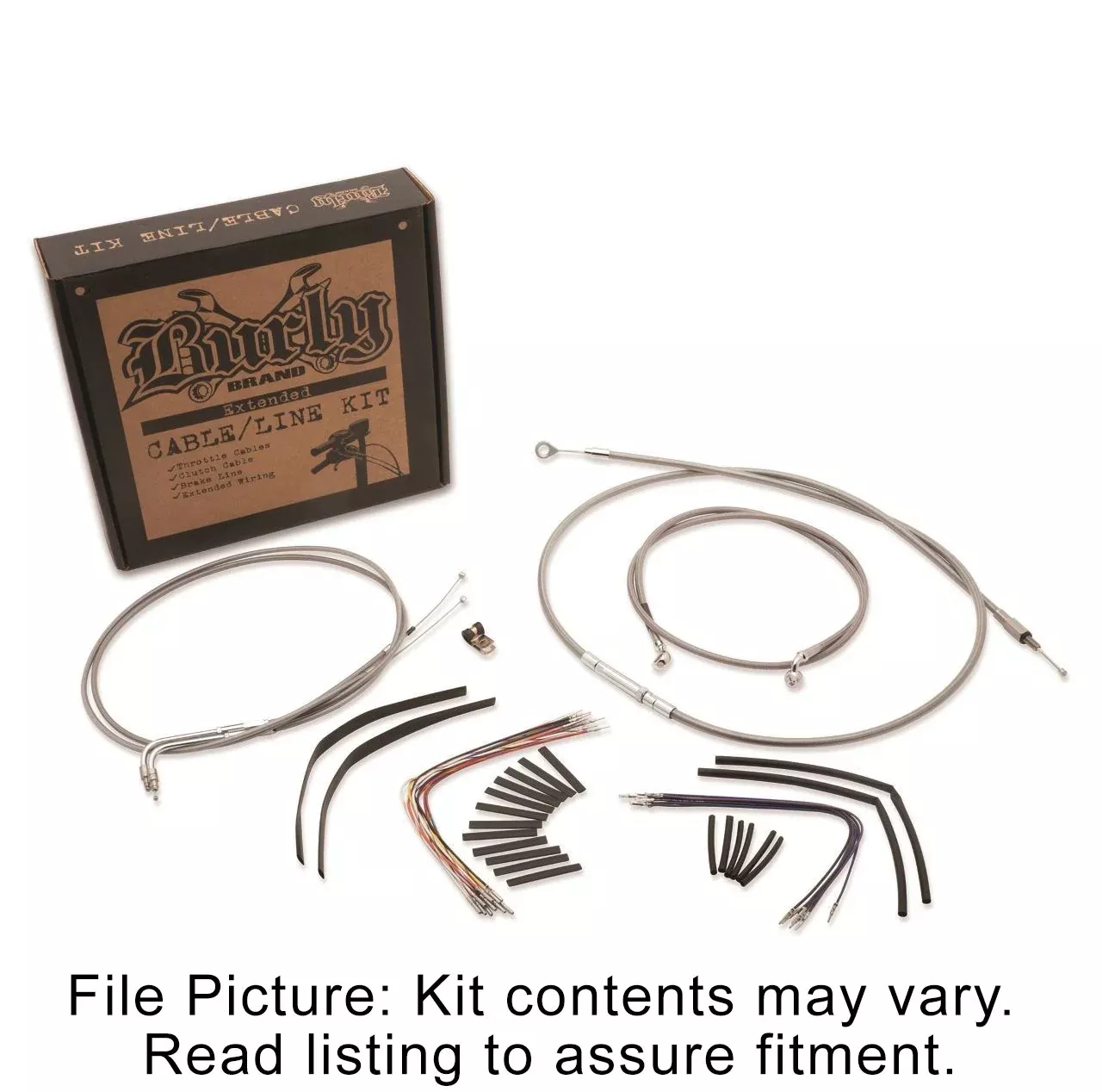 Burly Braided Stainless Steel Cable Kit 16" Apehangers Harley FL Softail 00-06