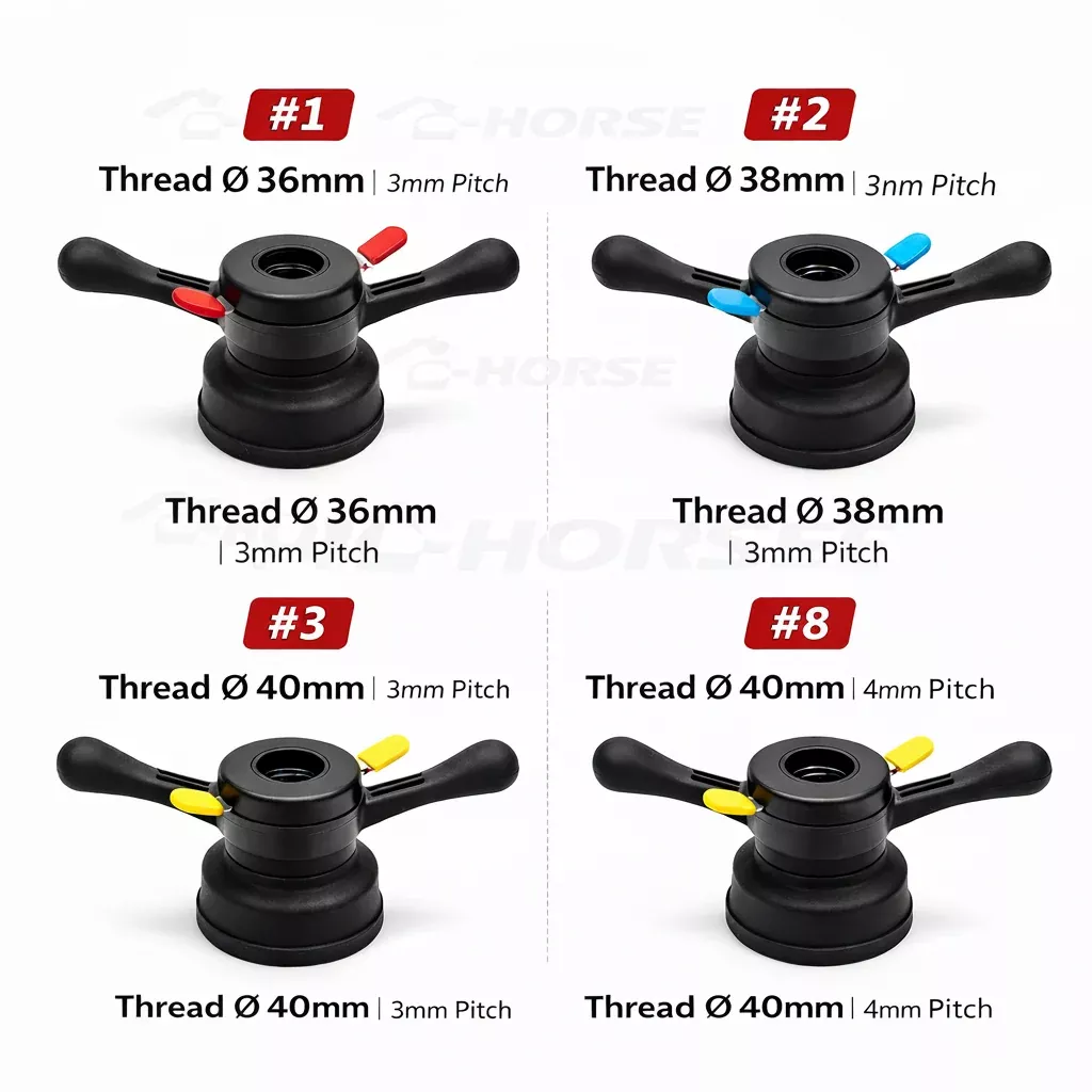 C-HORSE 36/38/40mm Thread 3mm/4mm Wheel Balancer Quick Release Hub Wing Nut Tire Tool