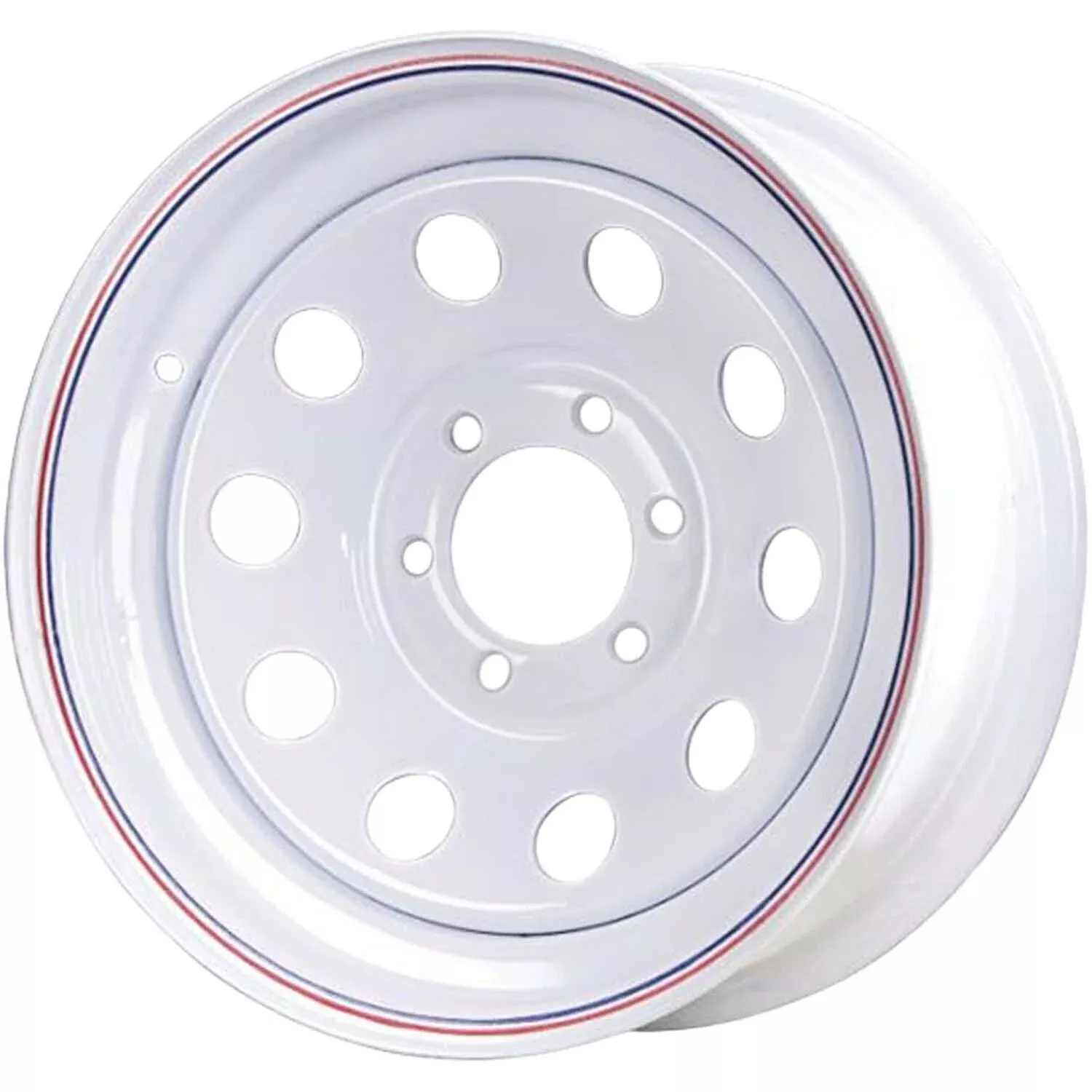 Carlisle 15×6 6 on 5.5 Modular Steel Wheel White w/ Pinstripes