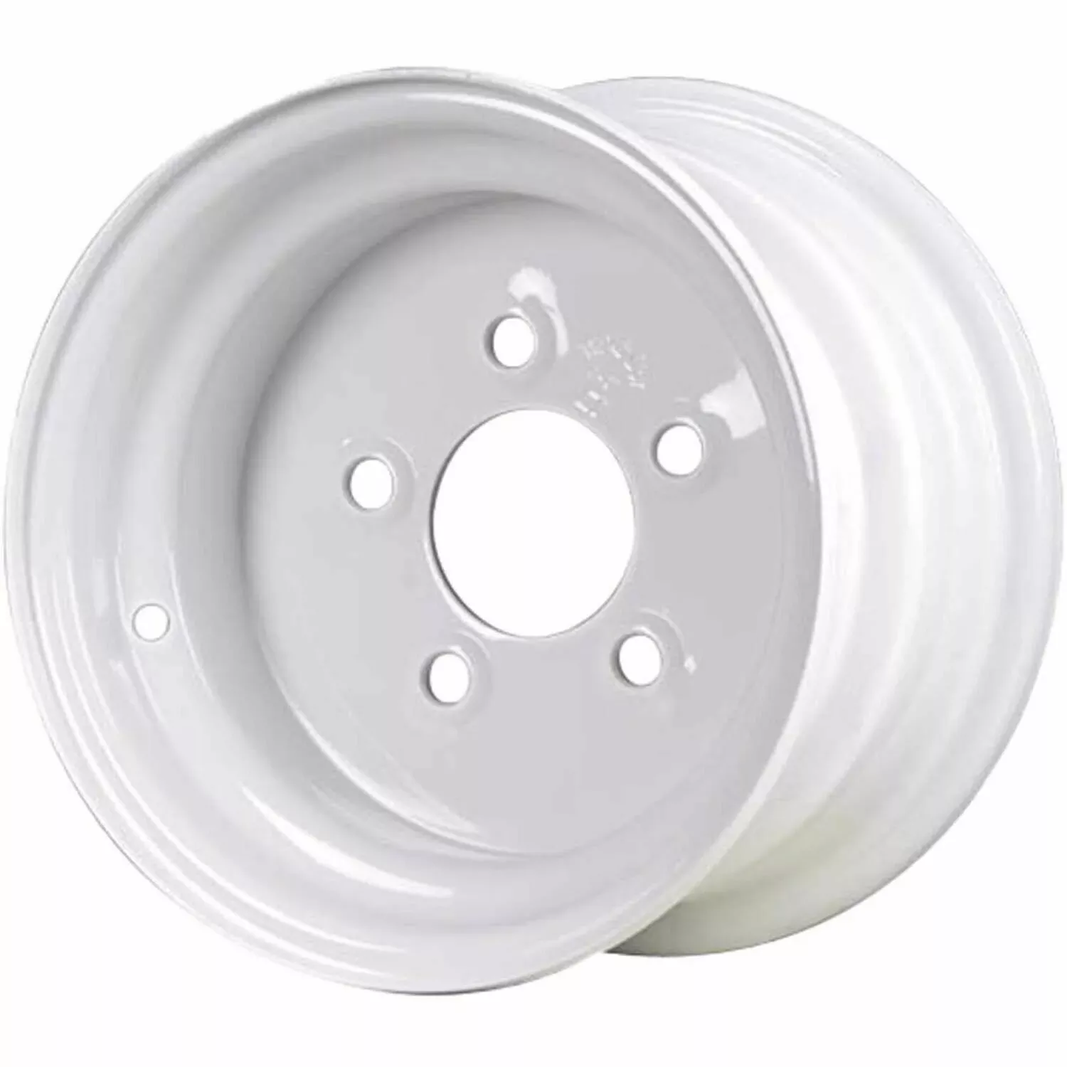 Carlisle 8×5.375 5 on 4.5 Steel Trailer Wheel – White -.75″ Offset
