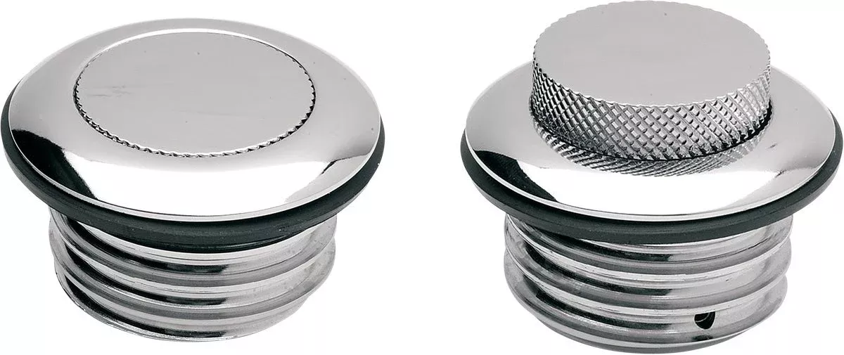 Chrome Billet Aluminum Non Vented Pop-Up Gas Cap Harley 1984- Early 1996