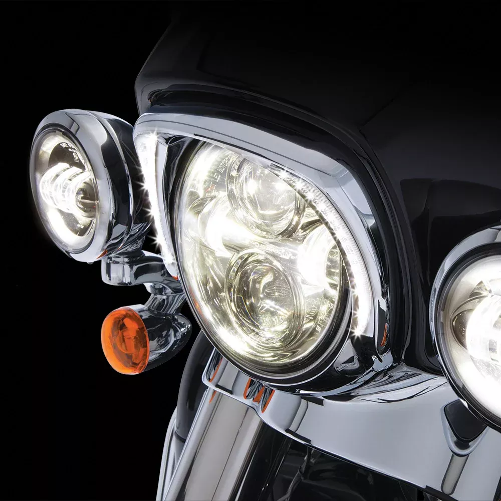 Ciro Fang LED Headlight Bezel for Harley Batwing Fairing – ’14-’23 – Models-Chrome and Black