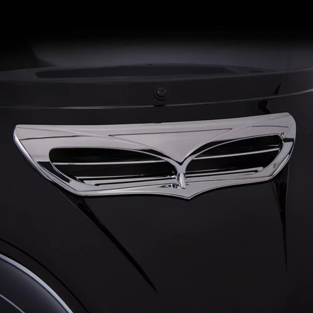 Ciro Fang Lighted LED Vent Trim for Harley Batwing Fairing 14-23 (Old Fairing Design)-Chrome or Black