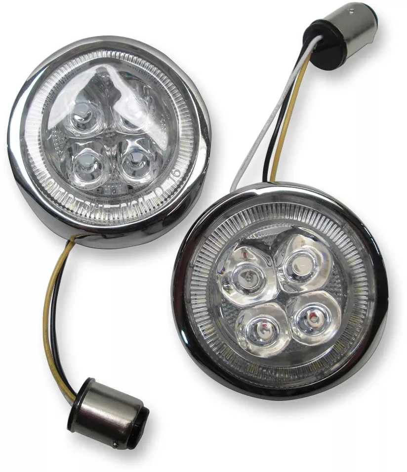 Ciro Front Signal Light Inserts - Chrome - Amber Lens-45400