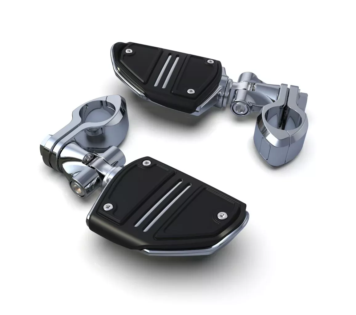 Ciro Twin Hingeless Clamps, Clevis with Twin Rail Footrests