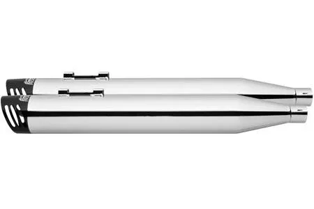 *CLEARANCE* Freedom Performance 4 inch Racing Slip-On Mufflers for ’17-Up FL Models -Chrome w/ Black End Cap