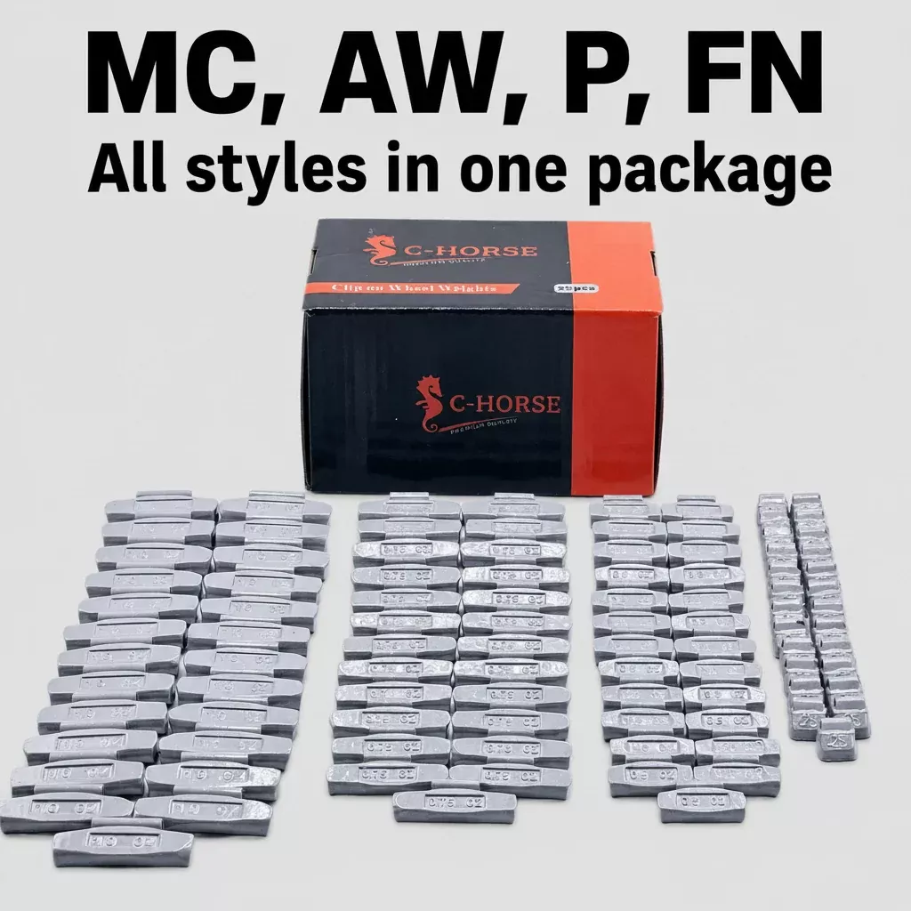 Clip On weights All Styles 100 PCS Combination of each Style MC , AW , P , FN Total 400 PCS